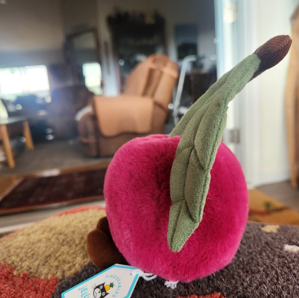 Jellycat Amuseable Cherry 🍒 5x4" Soft & Plush NWT - Picture 5 of 7